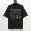 80th Birthday Born 1946 80 Year Old T Shirt Washed 100 Cotton Oversize TShirts  Fashion for Men Women Streetwear Printed Tees