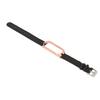 Pulseira Inteligente Smartwatch Pulseira de Pulso Pulseira de Couro Caixa de Metal Anti Perda para Band 6 5 NFC(Ouro Preto )