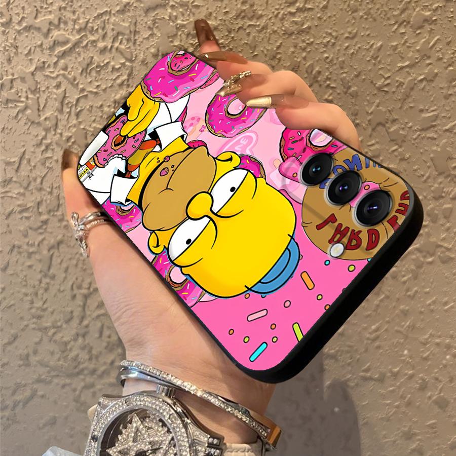 S-simpsons Donut Funda Phone Cover Case for Samsung Galaxy S25 Ultra S24 Plus S20 S22 S9 S21 S23 FE