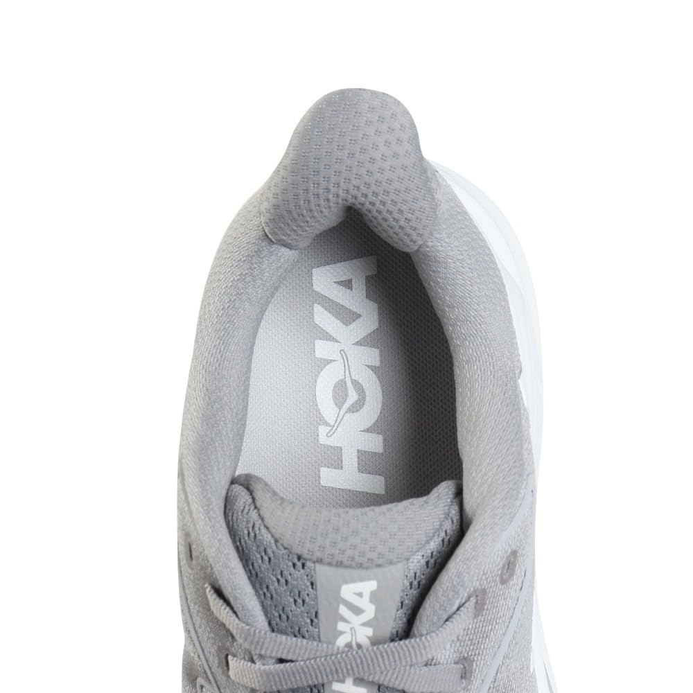 HOKA Clifton 10 Running Gray and Breathable Sneakers for Running and Walking Shoes, (1162030-STLLR), Men's, Ultra-Lightweight, Cushioned, (Gray/Size