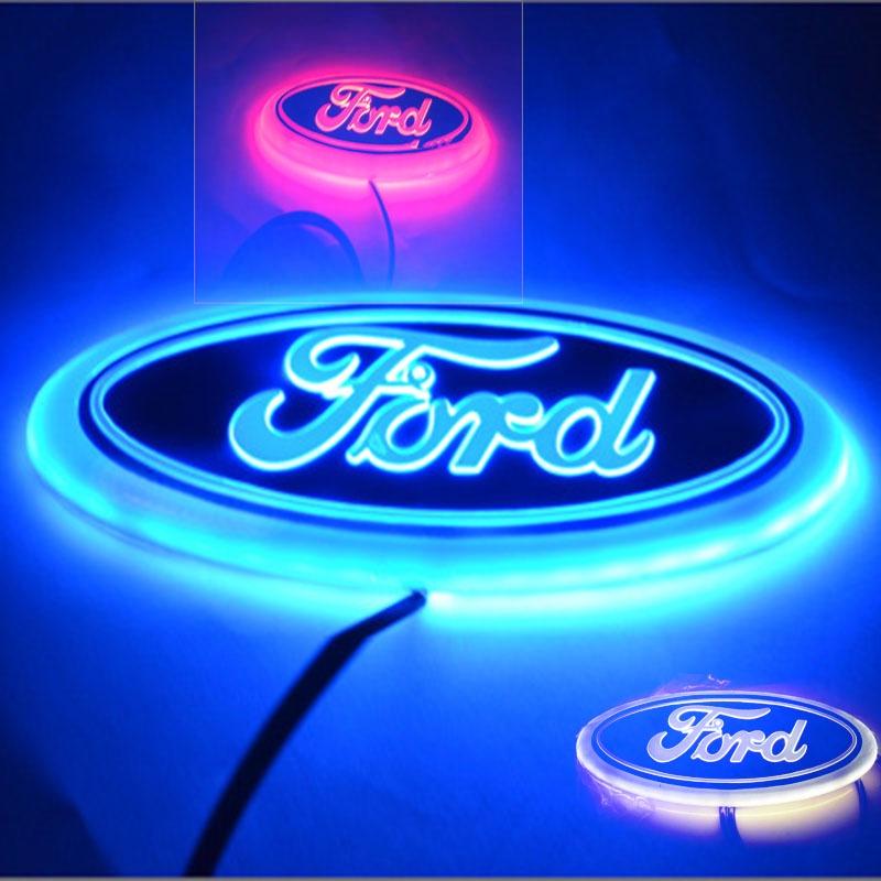 Modne Kolorowe 4d Samochodowe Led Światło Logo Samochodu Tylne Emblemat Odznaka Dla Forda Fox Mondeo