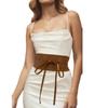 Ladies Underbust Corset PU Leather Wide Waist Belt with Self Tie Rope Universal Women Formal Dress Shirt Coat Corset