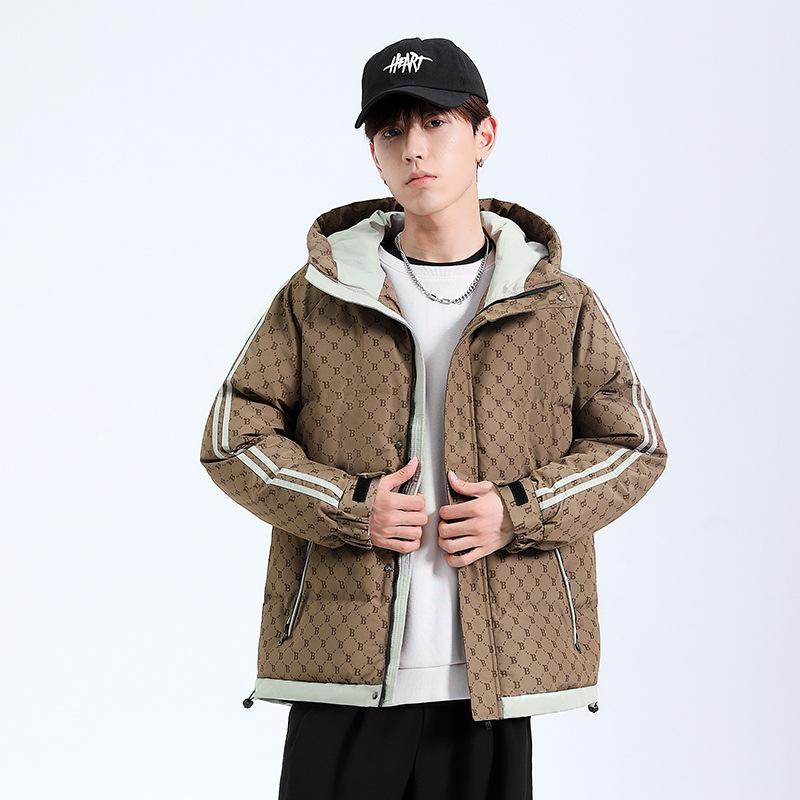 Youth Casual Hooded Cotton-padded Men's Jackets Winter Thickened Warm Hong Kong Style Cotton-padded Jackets Autumn and Winter Cotton-padded Clothes