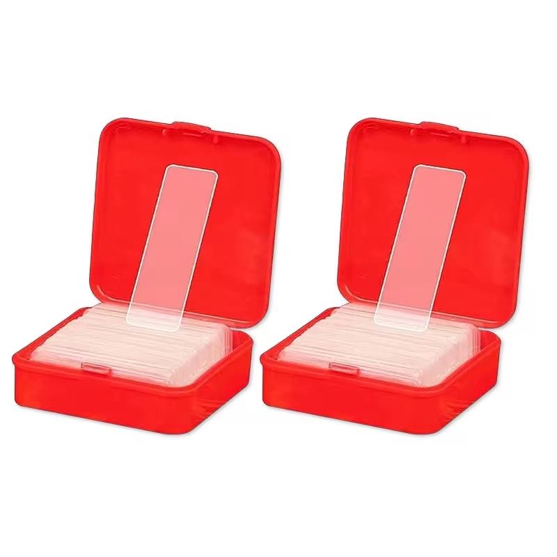 

60 листов/коробка многоцелевая прозрачная двухсторонняя 60 шт. многоразовая моющаяся водонепроницаемая двухсторонняя клейкая лента красный