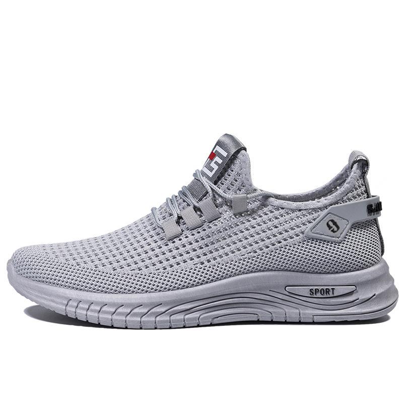 Mesh large size men's shoes 2025 summer hollow breathable casual shoes soft sole simple sports shoes