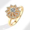 2025 Sunflower Rings For Women Gold Crystal Anxiety Relife Spinning Anti Stress Rotating Ring Trendy Jewelry Gifts