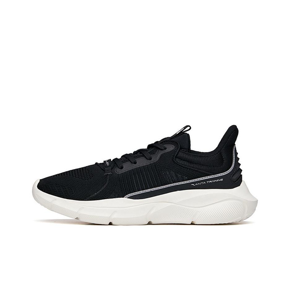 Anta Linghu Fabric Synthetic Leather Wear-Resistant Low-Top Training Shoes Men Sneaker Black White Gray 112127703-5