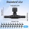 20 Pcs Aquarium Air Control Valves for 3/16" (4mm) ID Airline Tubing, Adjustable Black T Shaped Hose Connectors Single Way Plastic Air Flow