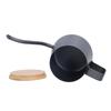 350ml Stainless Steel Coffee Pot Long Narrow Spout Manual Coffee Making Kettle with Bamboo Lid