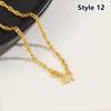 1Pcs New Titanium Steel Chain Necklace 45cm Non-fading Clavicle Chain All-match M-shaped Women's Simple Necklace