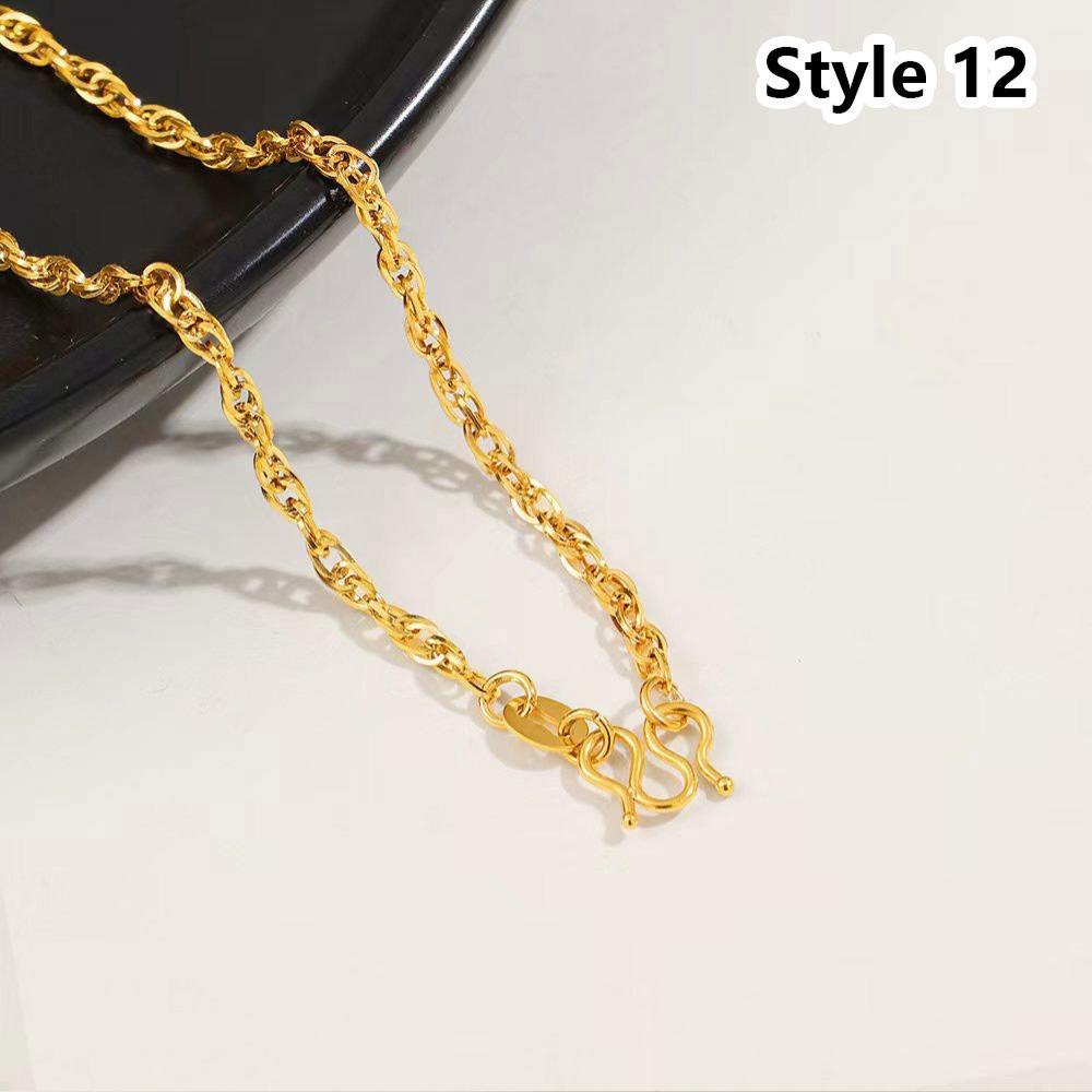 1Pcs New Titanium Steel Chain Necklace 45cm Non-fading Clavicle Chain All-match M-shaped Women's Simple Necklace
