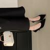 2025 Autumn and Winter New Pointed Thin High Heel Suede Shallow Mouth Foot Cover Versatile OL Professional Women's Single Shoes