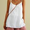 Women's Cotton Linen Camisole Spaghetti Strap Loose Fit Sleeveless Summer Tank Top