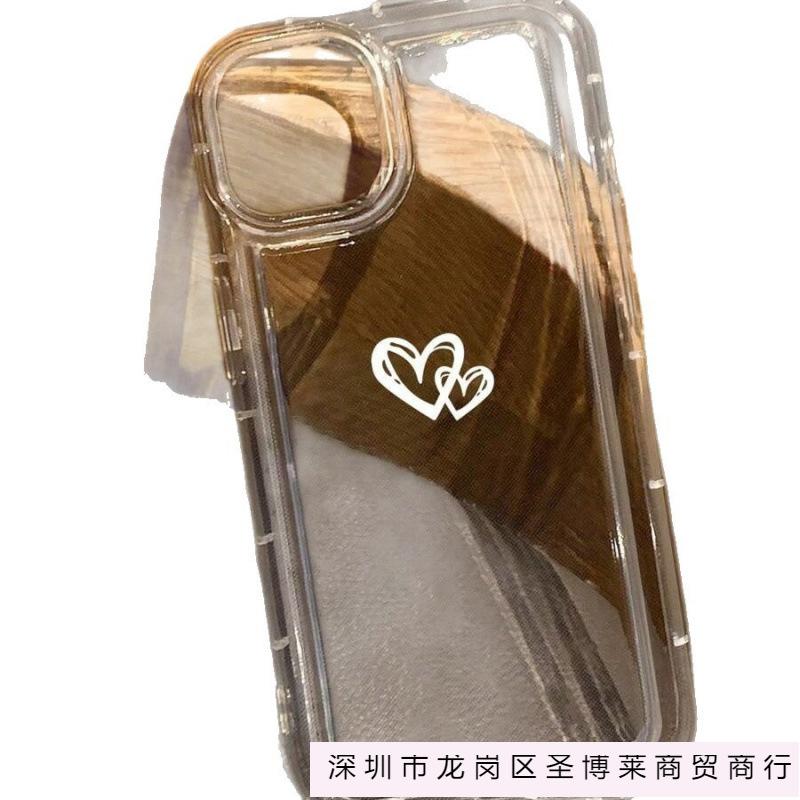 Simple line love is suitable for Apple 16promax mobile phone case 15plus14 transparent 13 airbag 12 explosions