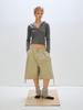 Peullijeupeulojegteu Lace-Up Bermuda Pants, Beige