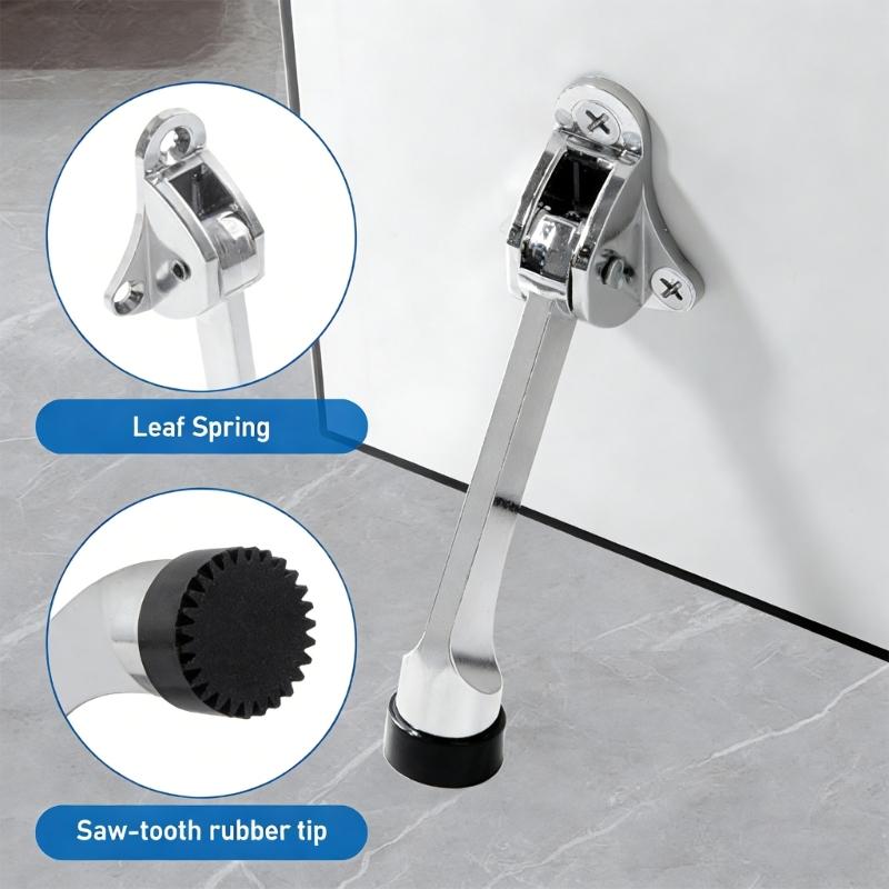 Kickdown Door Stoppers Zincs Alloys Foot-Operated Levers Door Stop Nonslip Rubber Regulable Door Holder Hardware