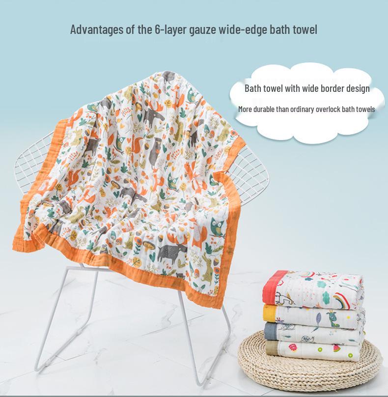 Soft Cartoon Baby Bath Towel: Pure Cotton, Skin-Friendly, All-Season, Universal Fit
