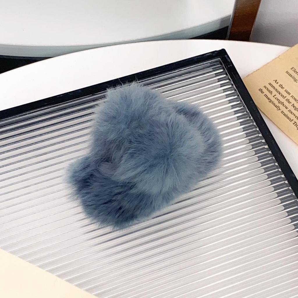 Korean Style Real Rabbit Fur Hair Claw for Autumn/Winter Updo