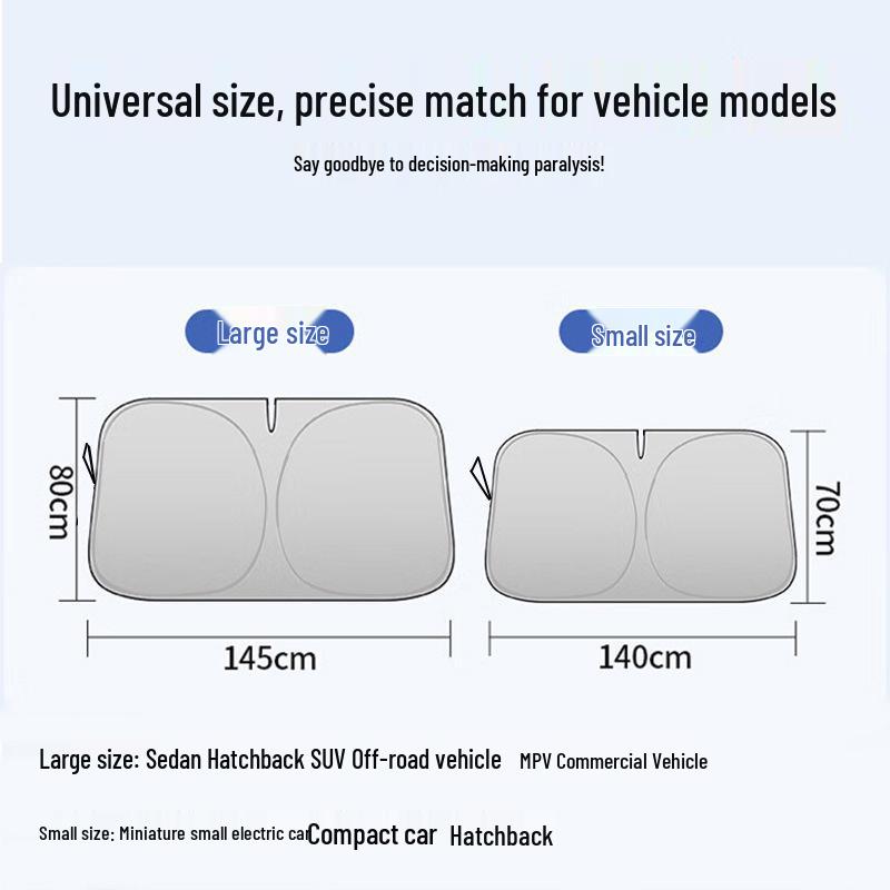 Car Windshield Sunshade Curtain - Front Window Sun Blocker & Heat Insulation Cover