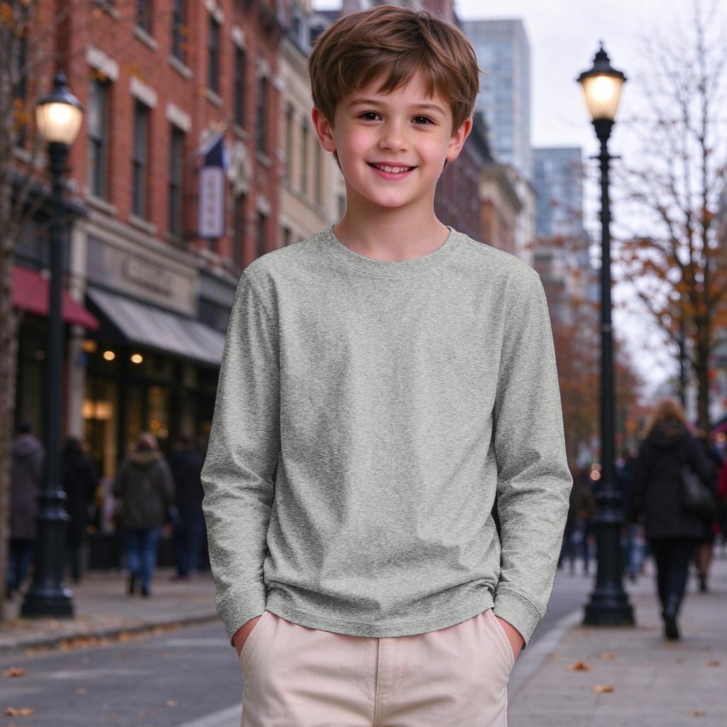 Jungen und Mädchen Langarm Farbshirt Lässiges Bequemes Oberteil für den täglichen Gebrauch und die Schule