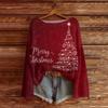 Women's Round Neck Lightweight Sweater Casual Long Sleeve Christmas Print Knit Pullover