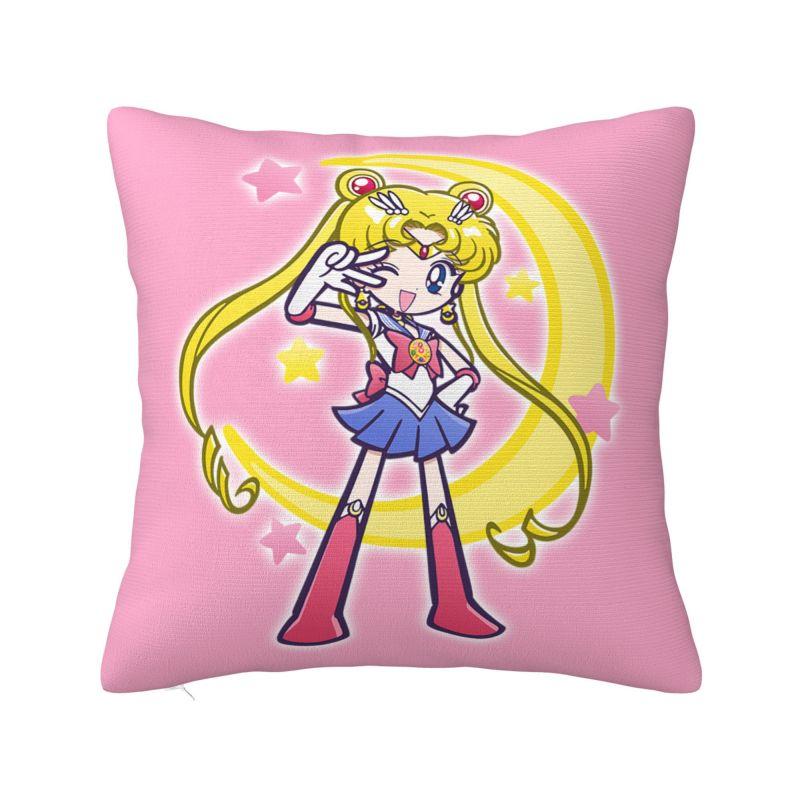 Japanese Shojo Sailor Manga Pillow Covers Decor Home Kawaii Anime Moon Girl Outdoor Cushions Square Pillowcase