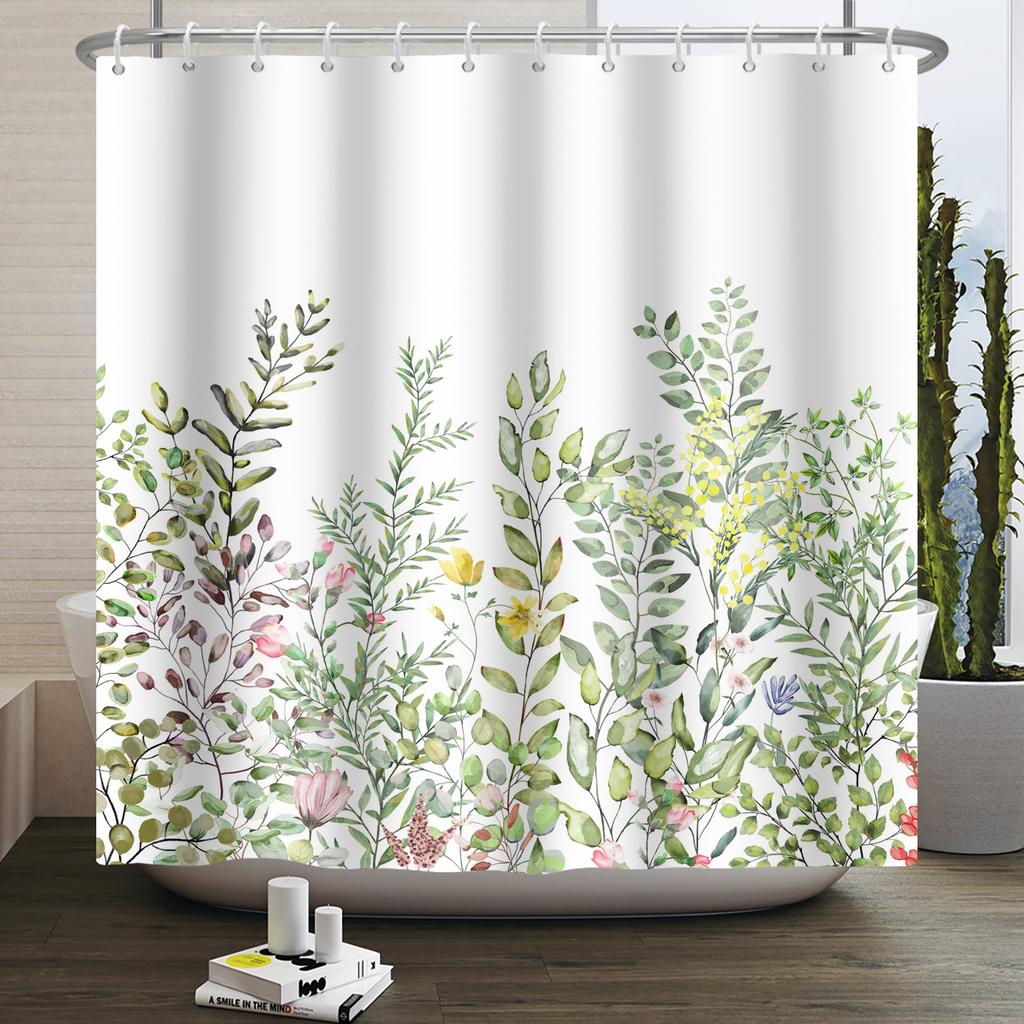 Floral Shower Curtain for Bathroom Vintage Flower Butterfly Waterproof Fabric Boho Bathtub Bathroom Curtain With Hooks 180x240