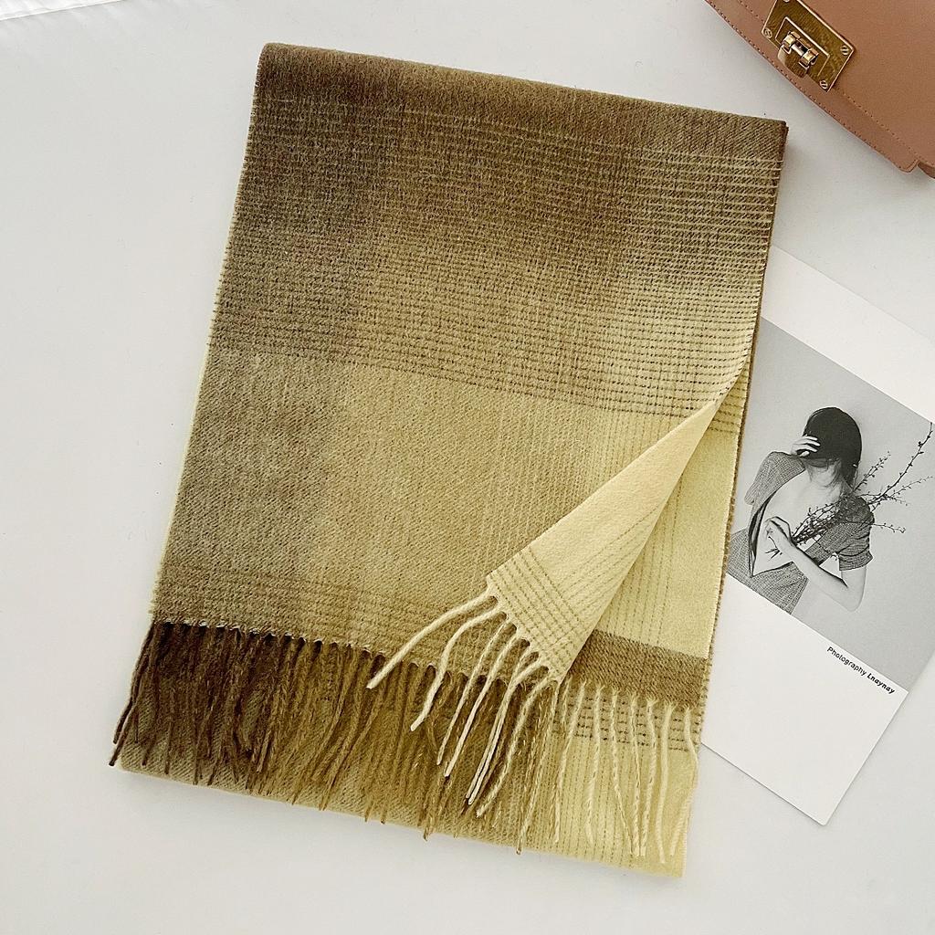100% Pure Wool Scarf Female Winter Warm Cashmere Shawl Checkerboard Couple Accessory Outdoor Wrap Windproof Scarf