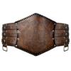 Nordic Viking Thor's Hammer Embossed Wide Knight Belt - Medieval Retro Style