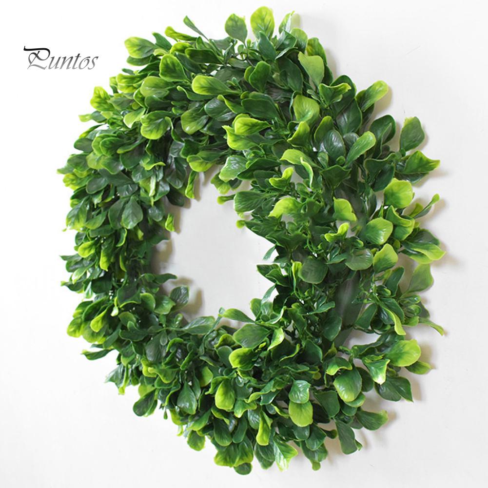 42cm Artificial Green Leaves Wreath Garland Showcase Front Door Wall Decoration