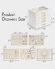 Vlando Glass Lid 5-Drawer Jewelry Box for Women, Organizer for Necklaces, Rings, Earrings, Bracelets, and Accessories (White)