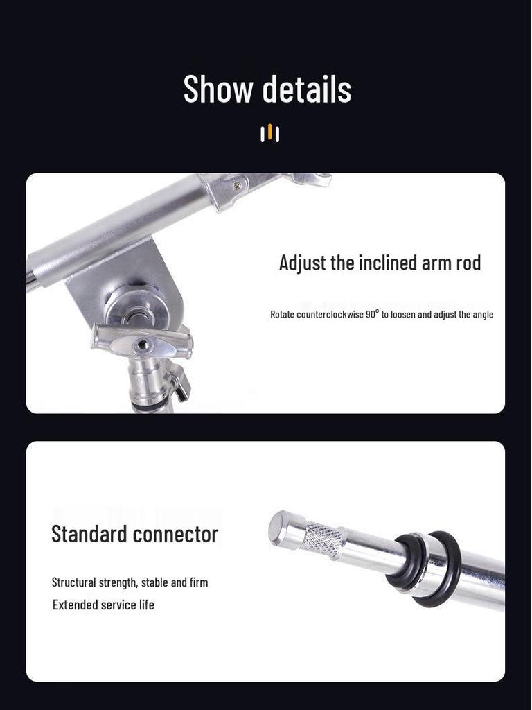 8Meking Multi-Functional Photography Steel Light Stand - Studio and Broadcast Support Arm