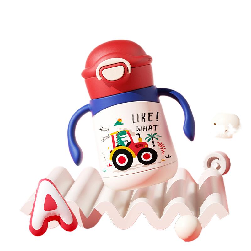 Baby Learning to Drink Straw Cup Baby Children Drinking Milk 316 Stainless Steel Insulated Cup Small Month Old High Appearance