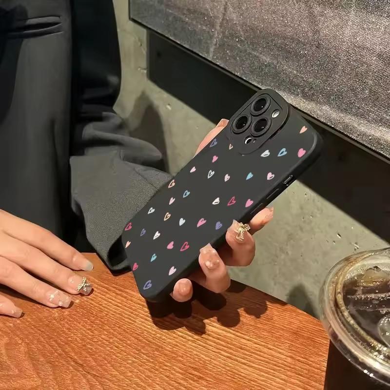 Colorful Small Love Heart Silicone Phone Case For Samsung Galaxy S25 S24 S23 Ultra S22 Plus S21 FE S20 A55 A54 A35 A15 Cover