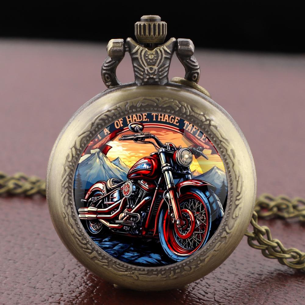 

Motor Design Arabic Black Dome Quartz Pocket Watch Vintage Accessory Women Necklace Pendant Clock Men Gifts Reloj De Bolsillo