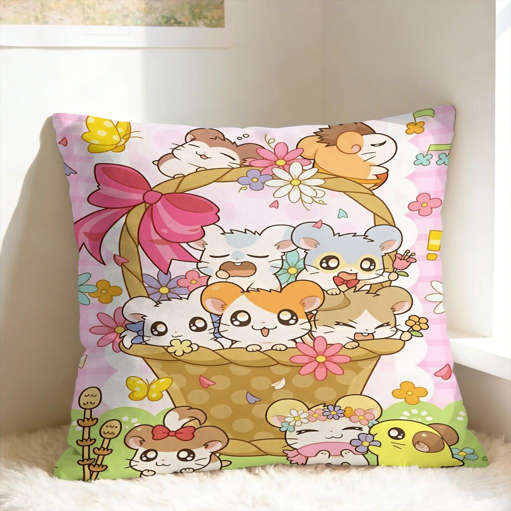 Cute HHamtaroS Mouse Pillow Case Novelty Pillow Cover Comfy Pillowcases For Sofa Home Decoration