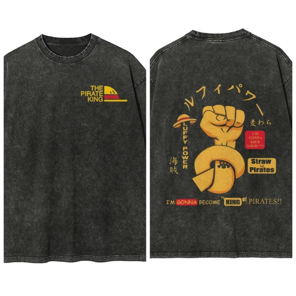 One Piece Roronoa Zoro Three Swords Printed Tshirt Mens and Womens Washed Tshirt High Quality Vintage Cotton Tshirt Tops
