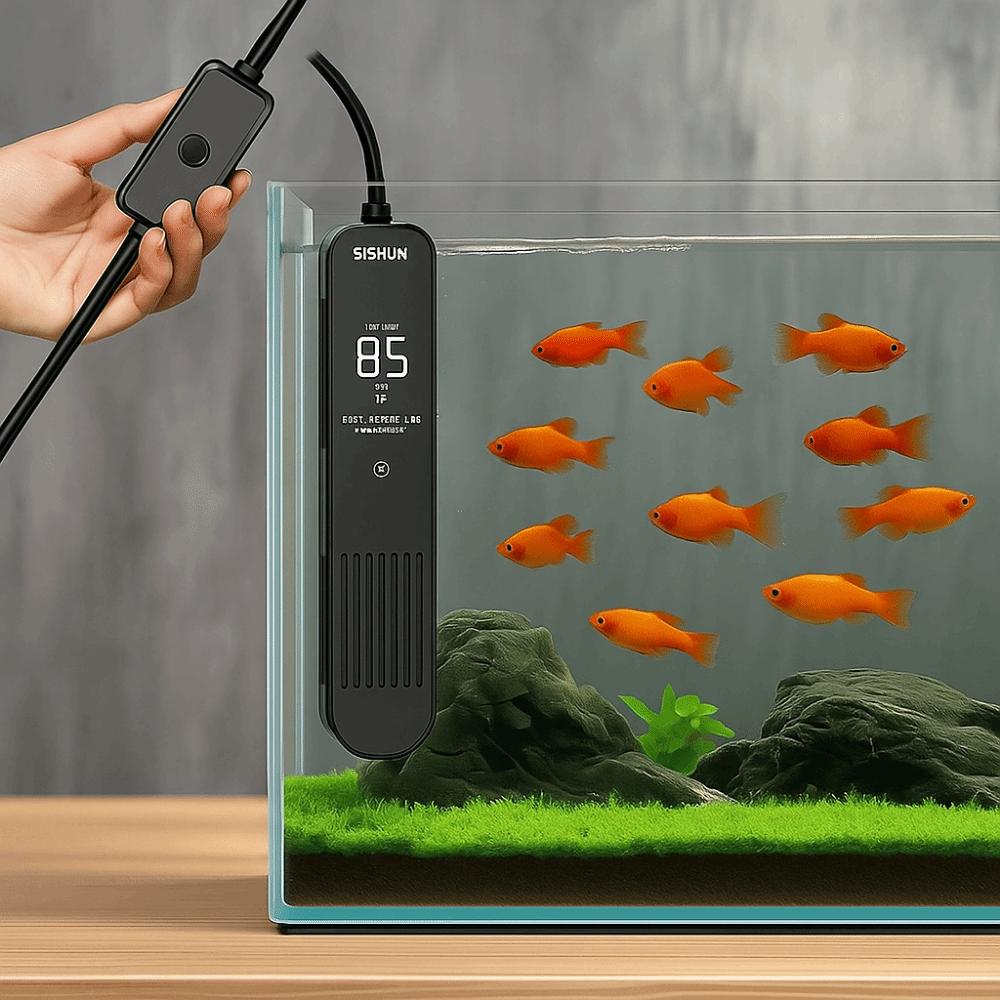 LCD Display Digital Fish Tank Heating Rod Adjustable Water Heating Rod  for Turtle Feeding