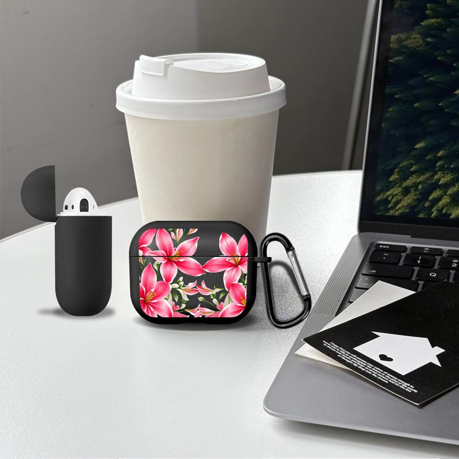 Case For Airpods 3 1 4 Pro2 2 Pro3 Pro Earphone Cases Cover Cherry Flower Print Clear Cool