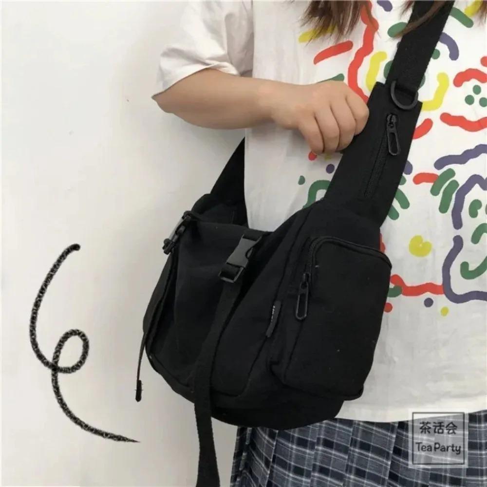 Płócienne torby crossbody dla kobiet, młodzieży, mężczyzn, modne, codzienne, o dużej pojemności, torebki, torby na ramię, jednokolorowe, damska torba listonoszka