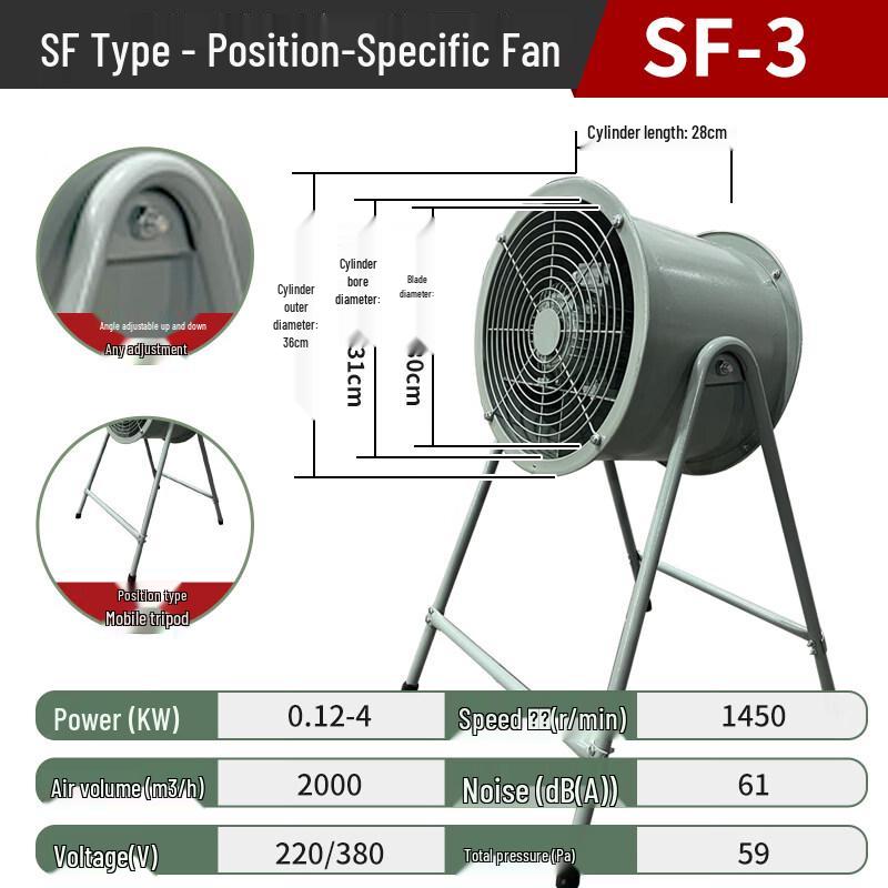 Jinglian Industrial Axial Flow Fan CN plug (adapter included)