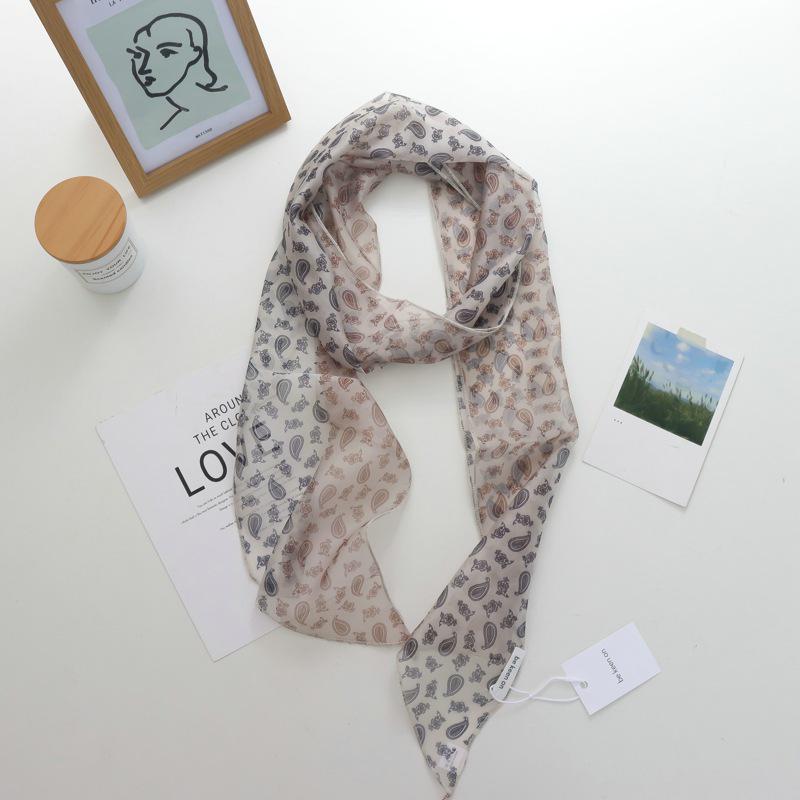 2025 Nische Persönlichkeit Colorblock Seidenschal: Vielseitiges und modisches dünnes Krawattenband-Accessoire für Damen