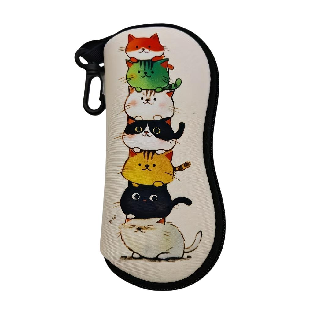 Celestial Galaxy Sunglasses Case, Soft Neoprene Glasses Bag With Carabiner, Portable Protective Eyeglass Pouch For Women Men