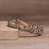 Fancy Jasper Double-Layer Beaded Bracelet – Adjustable Macramé Boho Jewelry, Earthy Stability Gift for Women