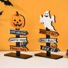 Halloween Pumpkin Ghost Wooden Table Ornament Craft Halloween Home Table Decoration Supplies Halloween Party Kids Gift Favors