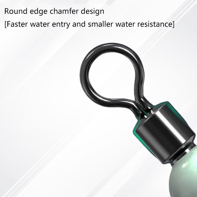 10Pieces Stainless Steel T-Turn 3 Way Fishing Connector Rolling Swivel Fishing Tackle Connector Luminous Beads Attract Fish