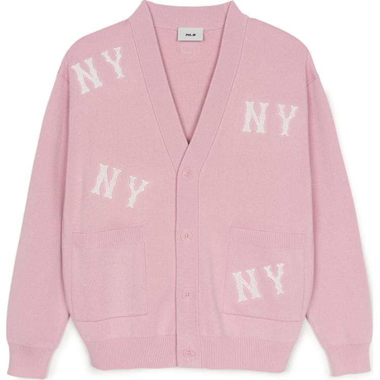 New MLB New York Yankees Old Flower Knitwear Unisex Hemp Pink 3AKCG0151-50PKM
