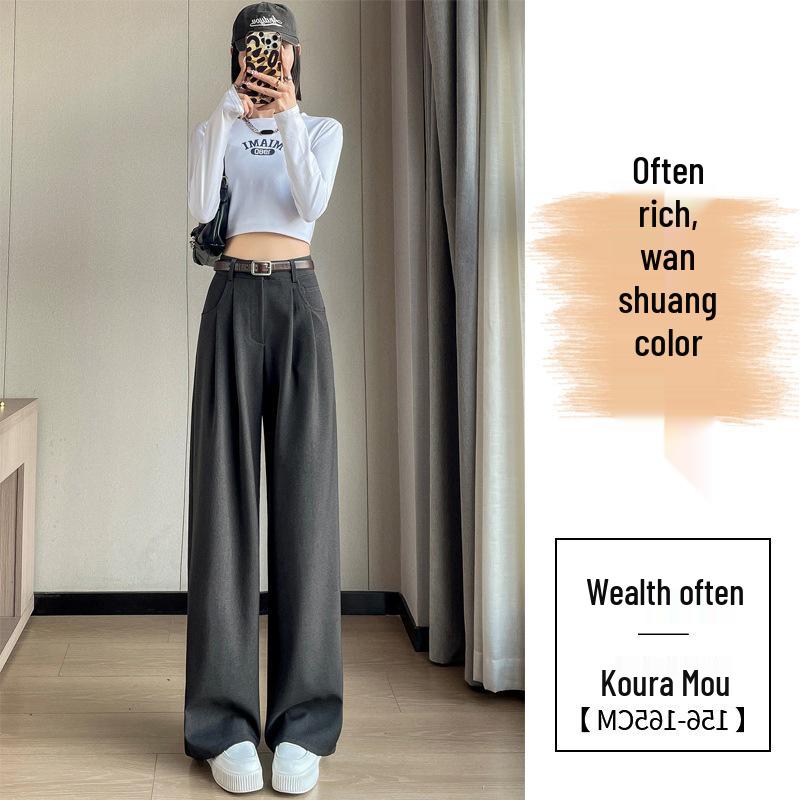 Spring New Women's High-Waist Pants - Slim, Wide, or Straight Leg, Floor-Length Casuals