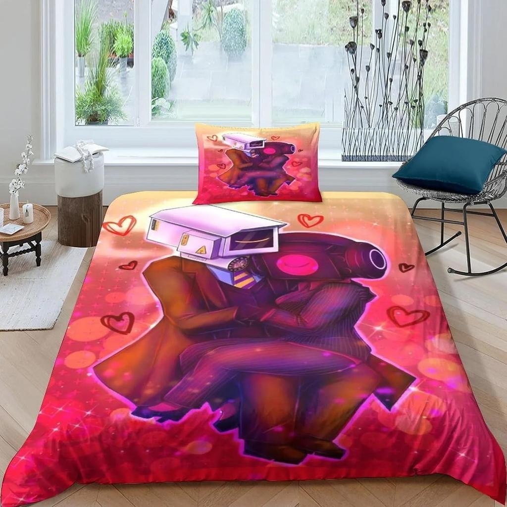 Game Skibidi Toilet Duvet Cover Pillowcase Bedding Set Adult Boys Girls Bedroom Decoration Children Gift Single Double Size