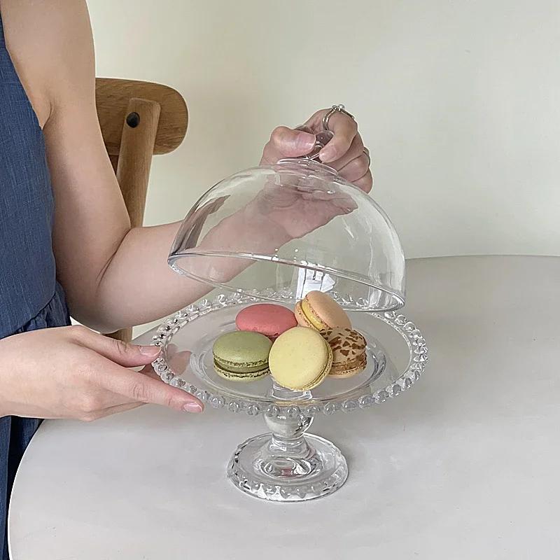 Ładnie wyglądający Francuski Retro Stojak Ekspozycyjny na Ciasto Love Szkło Talerz na Owoce Stoły Jadalne Naczynia Deserowe Dim Sum Sałatka Przybory Kuchenne